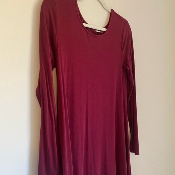 Old Navy Cranberry Long Sleeve Swing Dress Size S - Picture 2 of 8